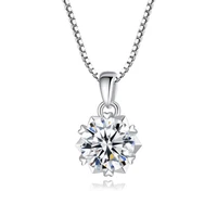 1ct 6 5mm round moissanite pendant diamond test passed necklace for women wedding party fine jewelry gifts 925 sterling silver