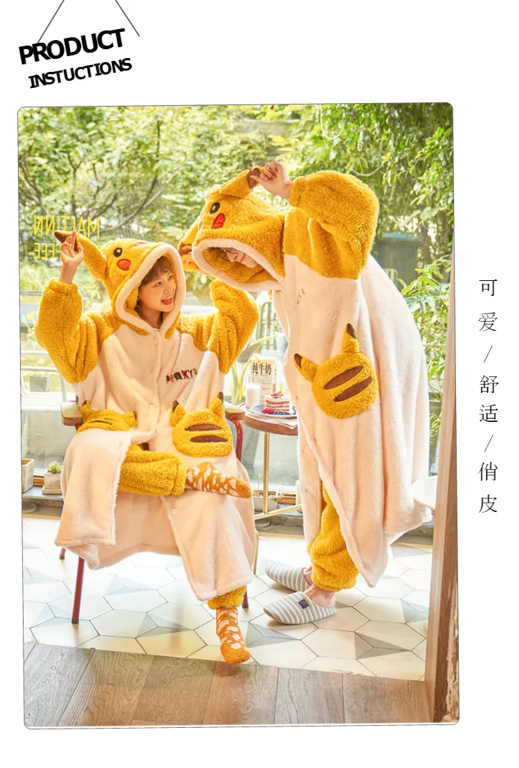 Bata larga c&aacute;lida de franela supersuave para hombre y mujer, Kimono de lana Coral, elegante, albornoz, bata de ba&ntilde;o-4