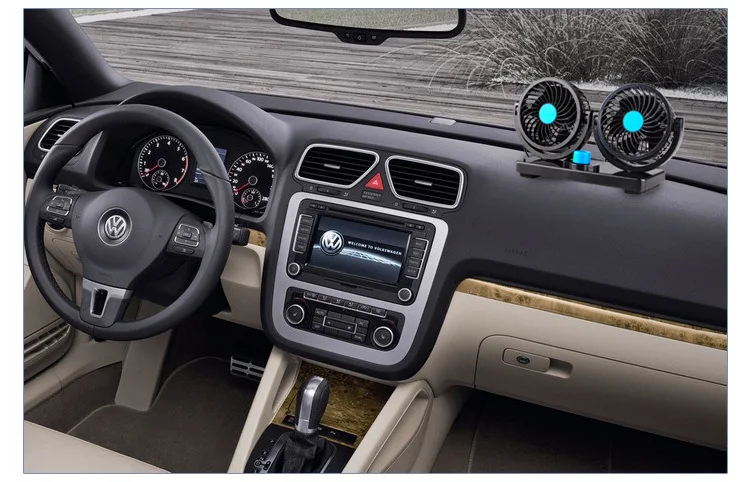 Автомобильный двойной вентилятор аксессуары для интерьера автомобиля 360