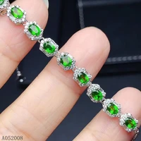 kjjeaxcmy fine jewelry 925 sterling silver inlaid natural diopside bracelet fashion female new bracelet support testing