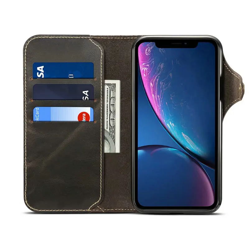 Black Чехол из натуральной коровьей кожи для samsung Note 10 Plus SM-N975, чехол-бумажник с откидной подставкой для Galaxy Note 10, SM-N970, чехлы - Цвет: Black