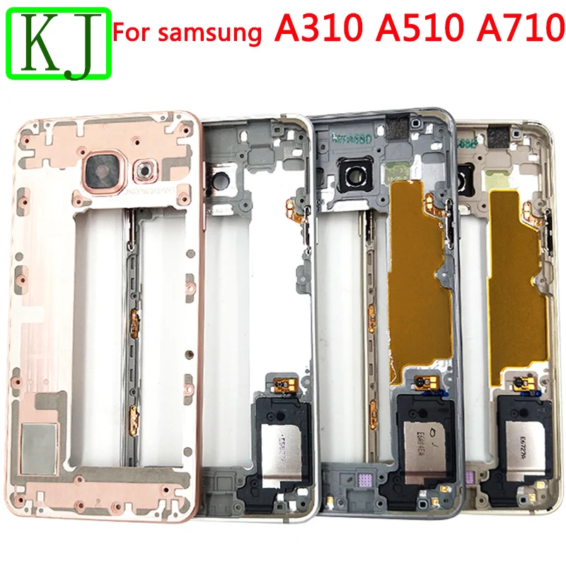 Задний Полный Корпус для samsung Galaxy A3 A5 A7 A310 A510 A710 батарея задняя крышка передняя средняя рамка Корпус платы