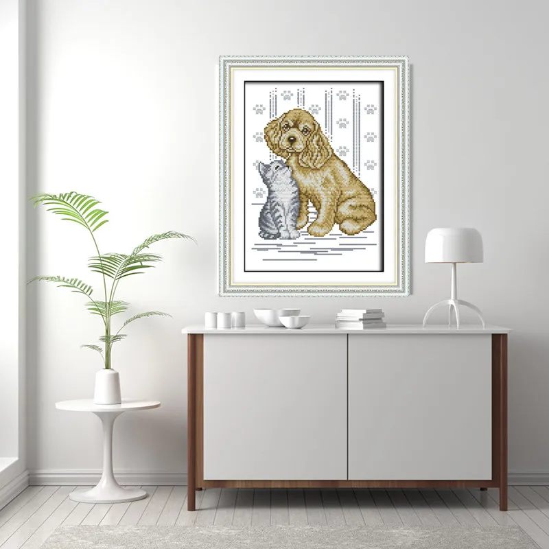 Cat and Dog Home Decor Chinese Counted Cross Stitch Toolkit Canvas Printed Patterns Embroidery Needlework Sets Diy DMC 14&amp11CT | Дом и сад