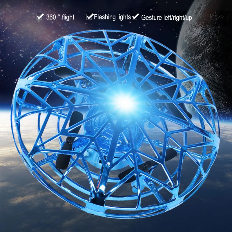 Мини Дрон НЛО с ручным жестом Радиоуправляемый вертолет Квадрокоптер
