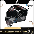 Мотоциклетный Bluetooth шлем ORZ для мужчин и женщин, модульный шлем с двойным козырьком из АБС-пластика, с поддержкой Bluetooth, для гонок