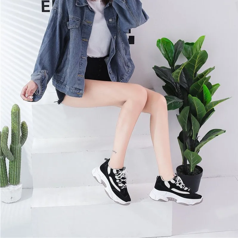 

2020 spring and autumn new fashion daddy shoes female tide thick bottom increased wild casual sports shoes X111