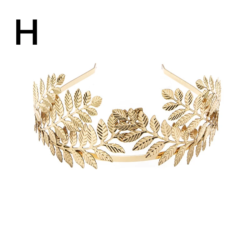 Барокко золото ободок с листьями повязка на голову Винтаж Золотой оливковых