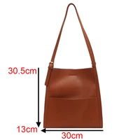 Ansloth Luxury Large Capacity Women Bags New Trendy Fashion Shoulder Bags PU Leather Leisure Solid Color Female Tote Bag HPS1045