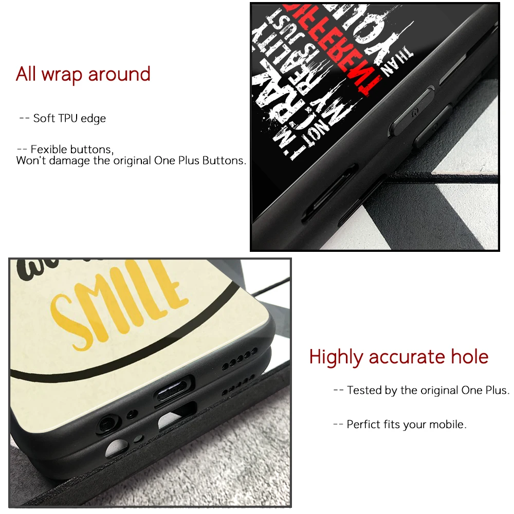 Quotes Case for Oneplus 7 pro Glass back cover case 6t coque 1+ 5 6 | Мобильные телефоны и аксессуары