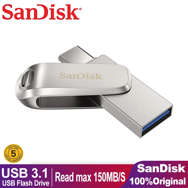

Sandisk Type C OTG Flash Drive 128GB 64GB 32GB 512GB 256GB Dual Pendrive OTG Pen Drive Memoria USB Metal Flash Drive for Phone