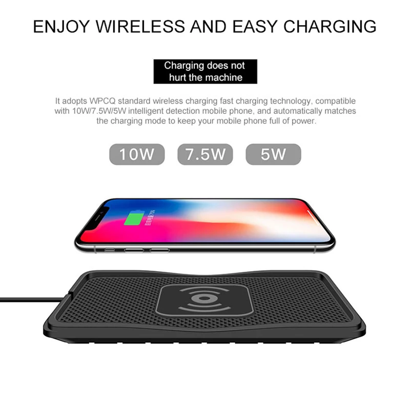 10w qi wireless car phone charger fast charging pad mat for iphone11pro xr max samsung s9 xiaomi huawei smartphone charger free global shipping