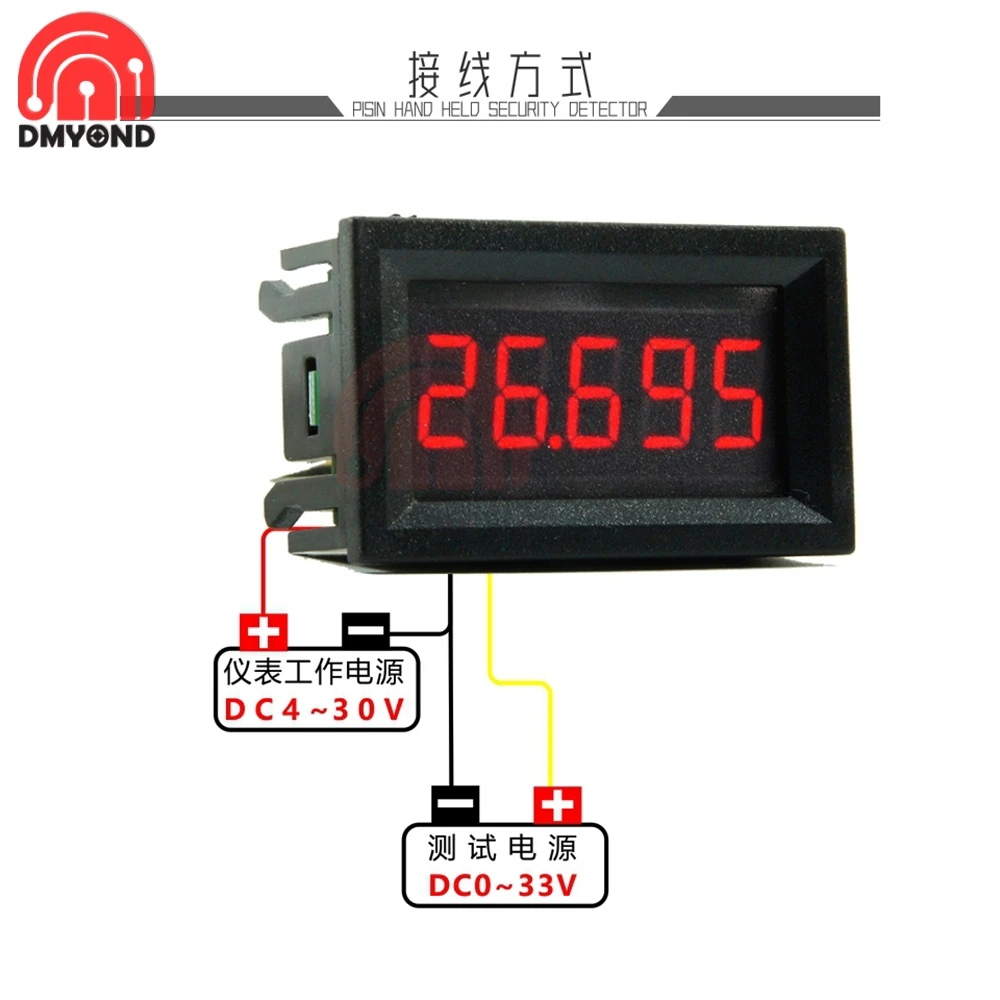 0 56 дюймов DC 0-33 000 V (0-33V) светодиодный цифровой вольтметр 5-знака после запятой бит