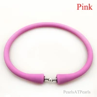 wholesale 7 inches pink rubber silicone wristband for custom bracelet
