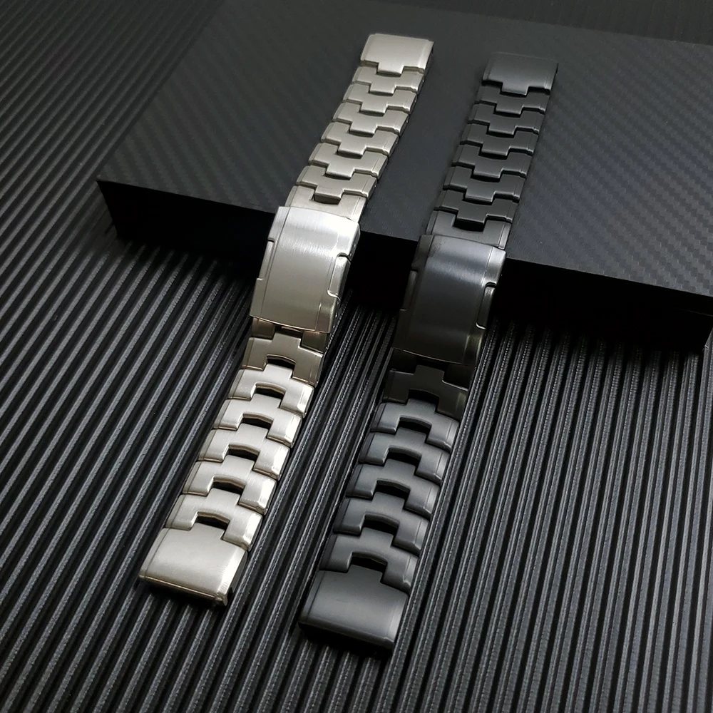 

For Garmin Fenix 5 5X Plus QuickFit 22mm 26mm Watch bands Titanium +Metal Stainless steel clasp Strap EasyFit Watchband Bracelet