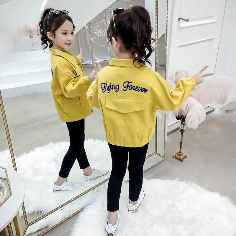 Детская куртка новинка детская одежда на весну и осень хлопковая джинсовая с