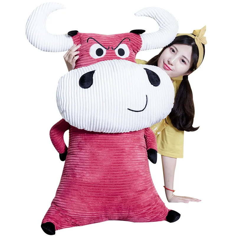 

Dorimytrader 120cm Giant Soft Plush Cartoon Milk Cow Toy 47'' Big Animal Cattle Doll Pillow Kids Present DY61491