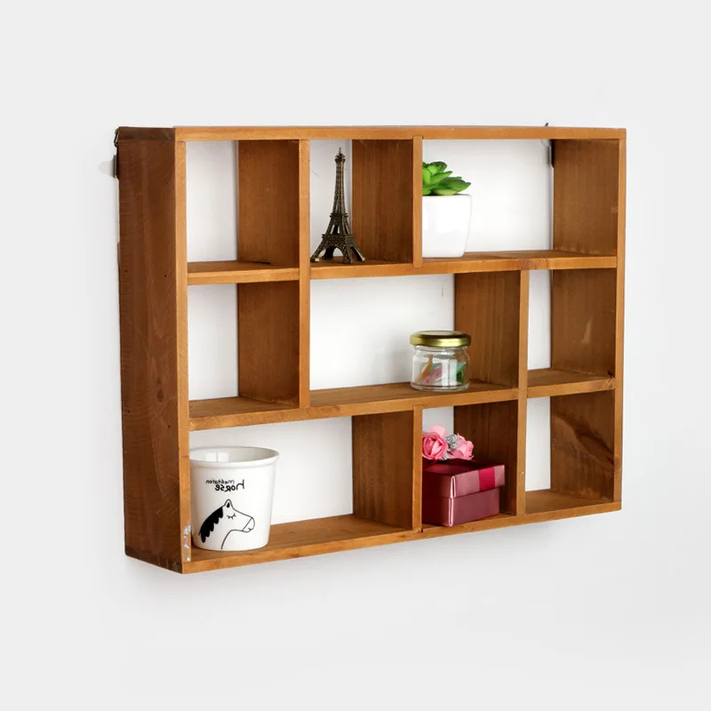 Деревянная полка трехслойный деревянный ящик для хранения Настольный стеллаж