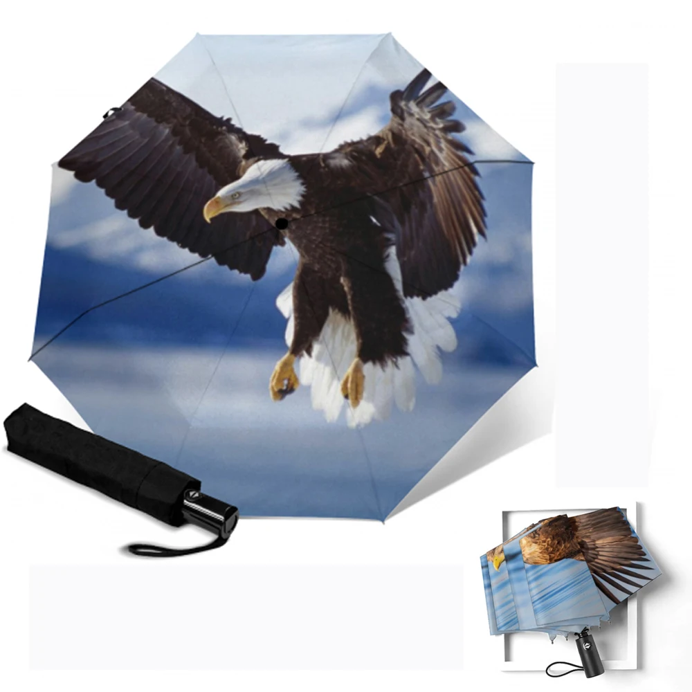 Креативная картина с орлом автоматический мини Зонт от дождя для женщин
