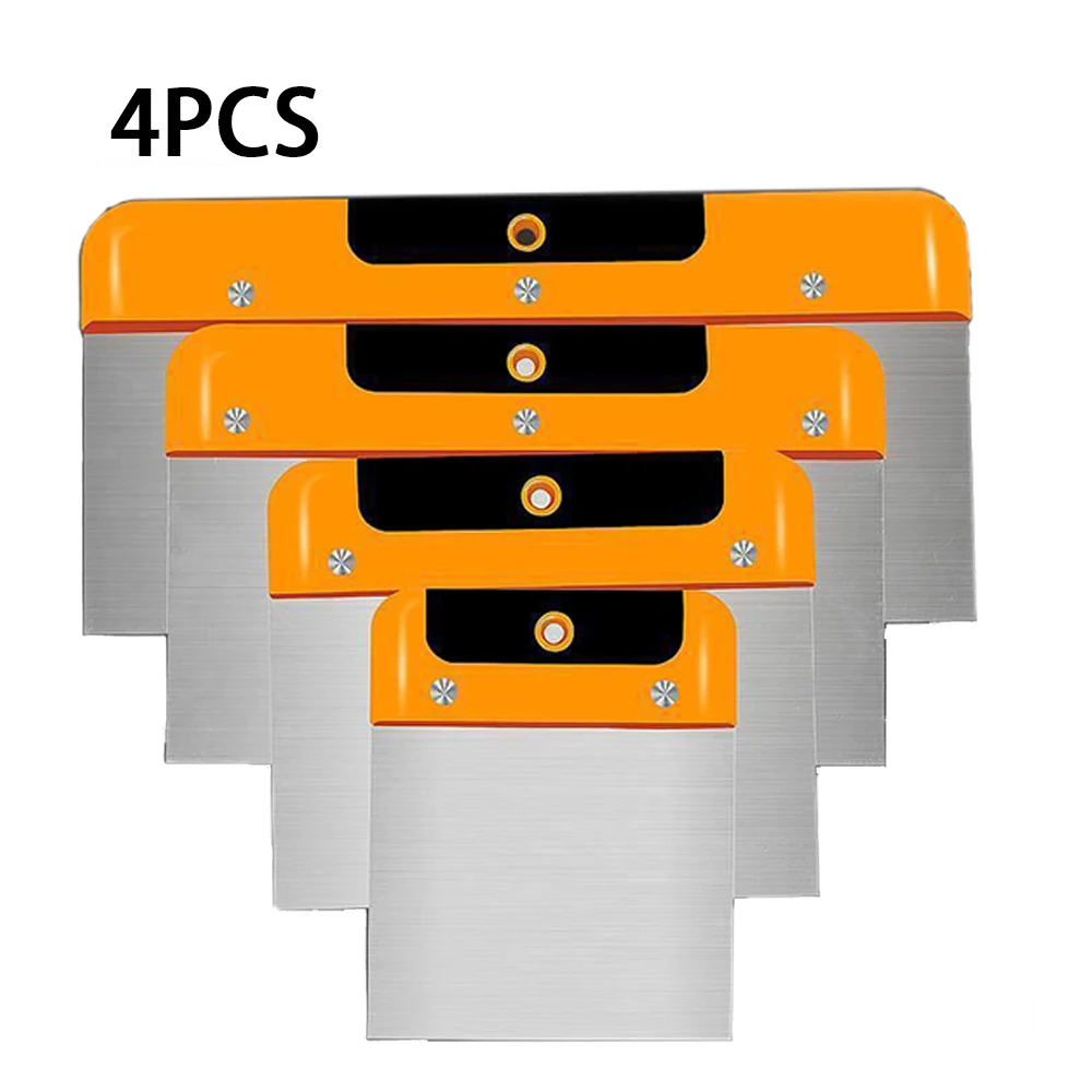 4 Pcs 4/6/8/10inch Stainless Steel Putty Knife Paint Tool Plaster Shovel Filling Spatula Wallpaper Putty Scraper Wall Decoration