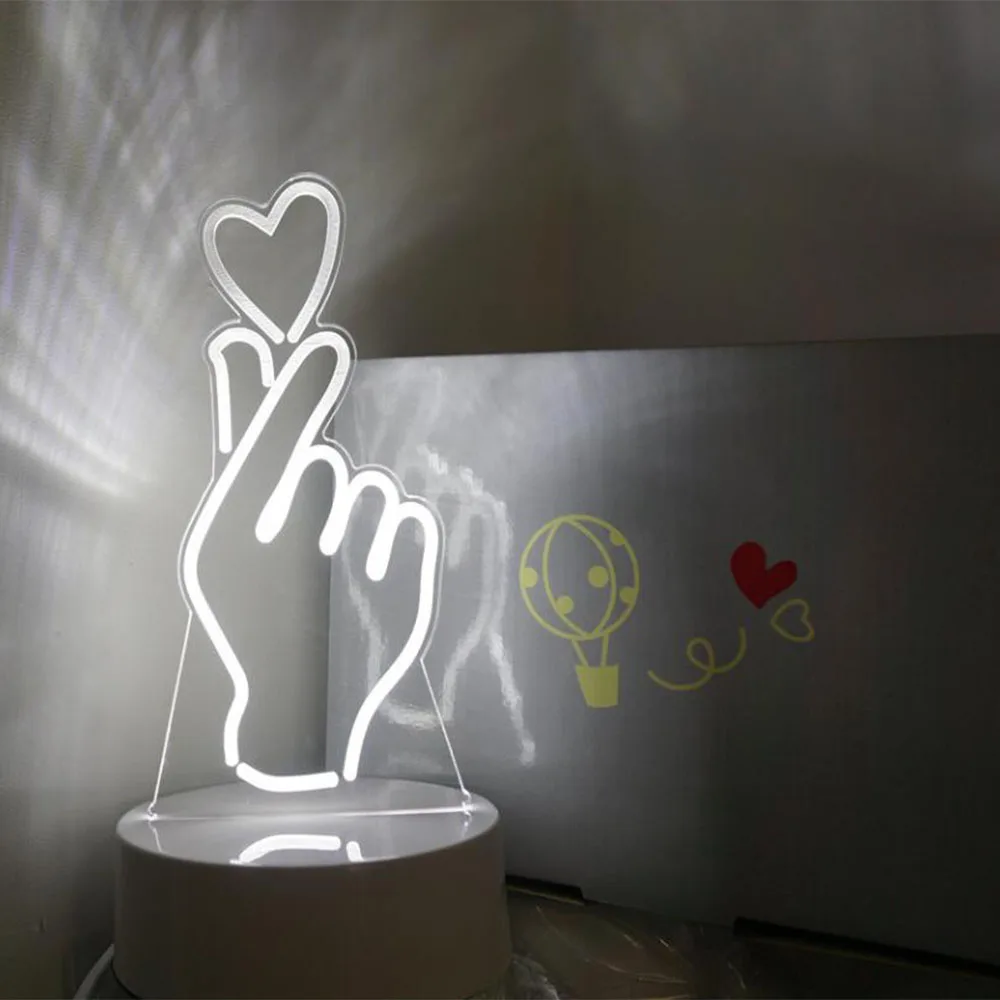 Скандинавский Ночной светильник в форме сердца с вилкой Стандарта США 3 цвета