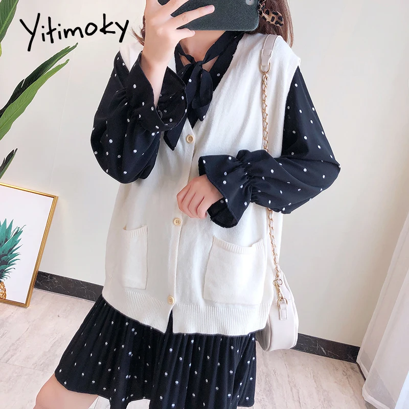 Желтый свитер жилет женский кардиган без рукавов 2019 Модный однобортный