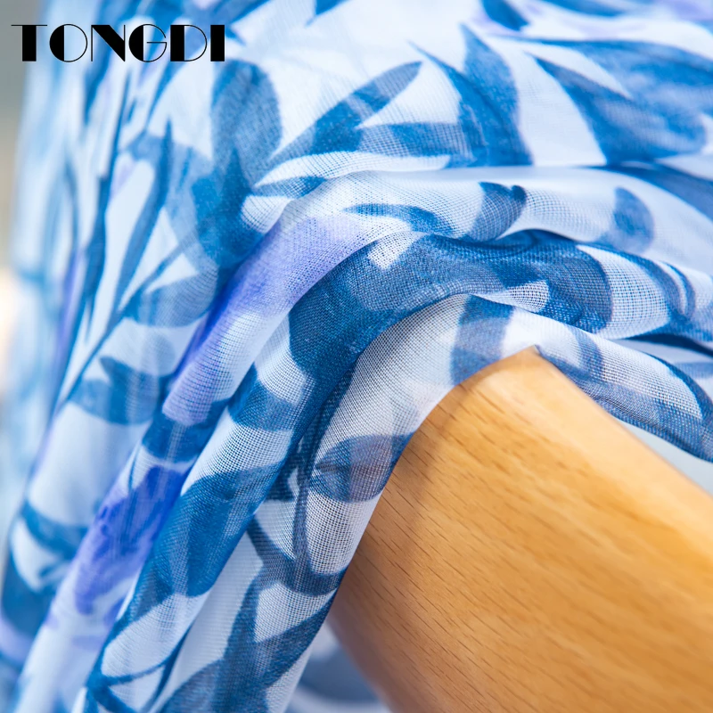 Белая Тюлевая занавеска TONGDI с цветочным принтом элегантное прозрачное украшение