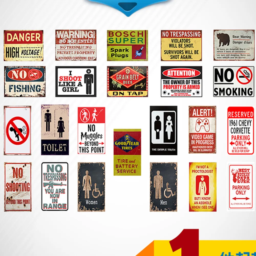 Индикация предупреждающие знаки винтажная Ремесленная жестяная картина