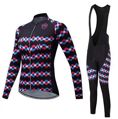 Jersey and Pants Зимняя Теплая Флисовая одежда для шоссейного велосипеда, женский костюм, уличная одежда для велосипеда, комплект одежды для женщин, одежда для велоспорта - Цвет: Jersey and Pants