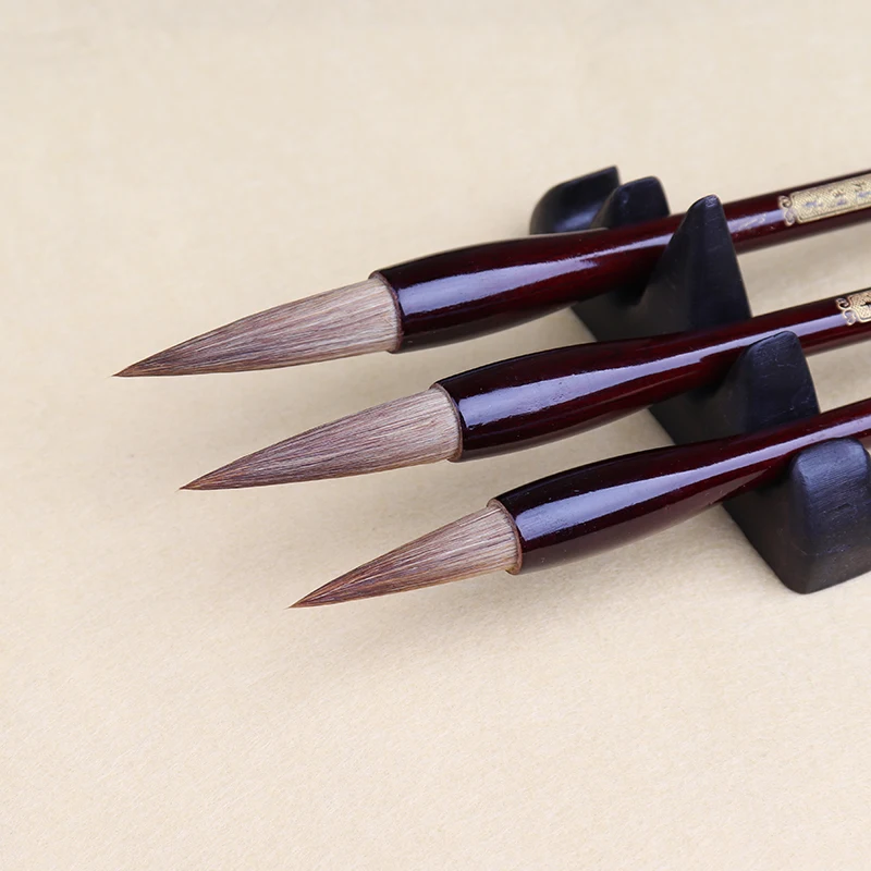 3pcs Weasel Woolen Hair Writing Brushr Beginner Medium Regular Script Calligraphy Chinese Handwriting Practice Craft Supply | Канцтовары