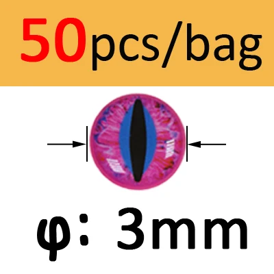Pink 3mm 50pcs Bimoo 50 шт. 3D 4D голографические рыболовные глаза для приманки рыбные глаза для завязывания мух изготовления приманки ремесло рыбы Череп Живые Глаза Размер 3 мм-12 мм - Цвет: Pink 3mm 50pcs