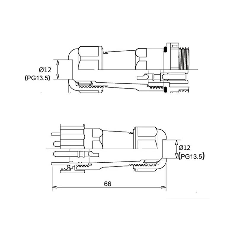 Водонепроницаемый авиационный Кабельный штекер и гнездо IP68 2 3 4 5 6 7 9 12 14Pin 20 мм