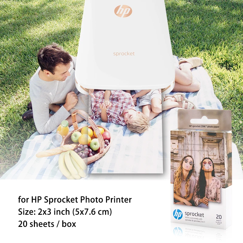 Фотобумага UniPlus HP Sprocket ZINK для фотографий с клейкой пяткой 2*3 дюйма цветная