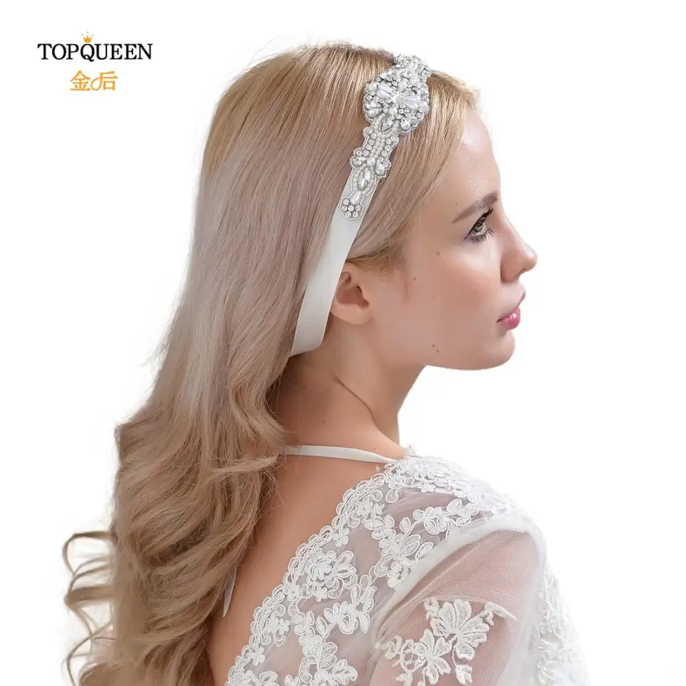 TOPQUEEN элегантные свадебные повязки на голову аксессуары для волос с бриллиантами