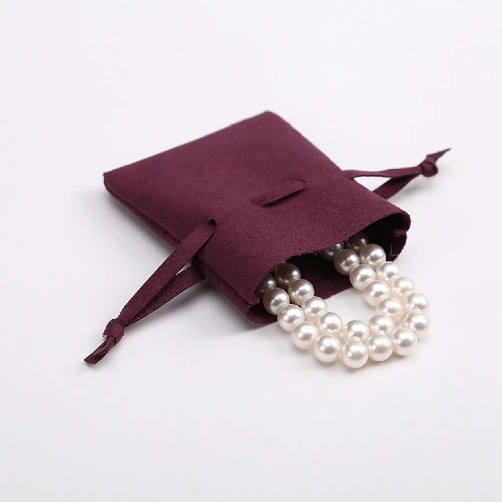 

10pcs Wine Red Microfiber Jewelry Packaging For Christmas Wedding Presents Gift Bags Small Chic Velvet Envelope Pouch