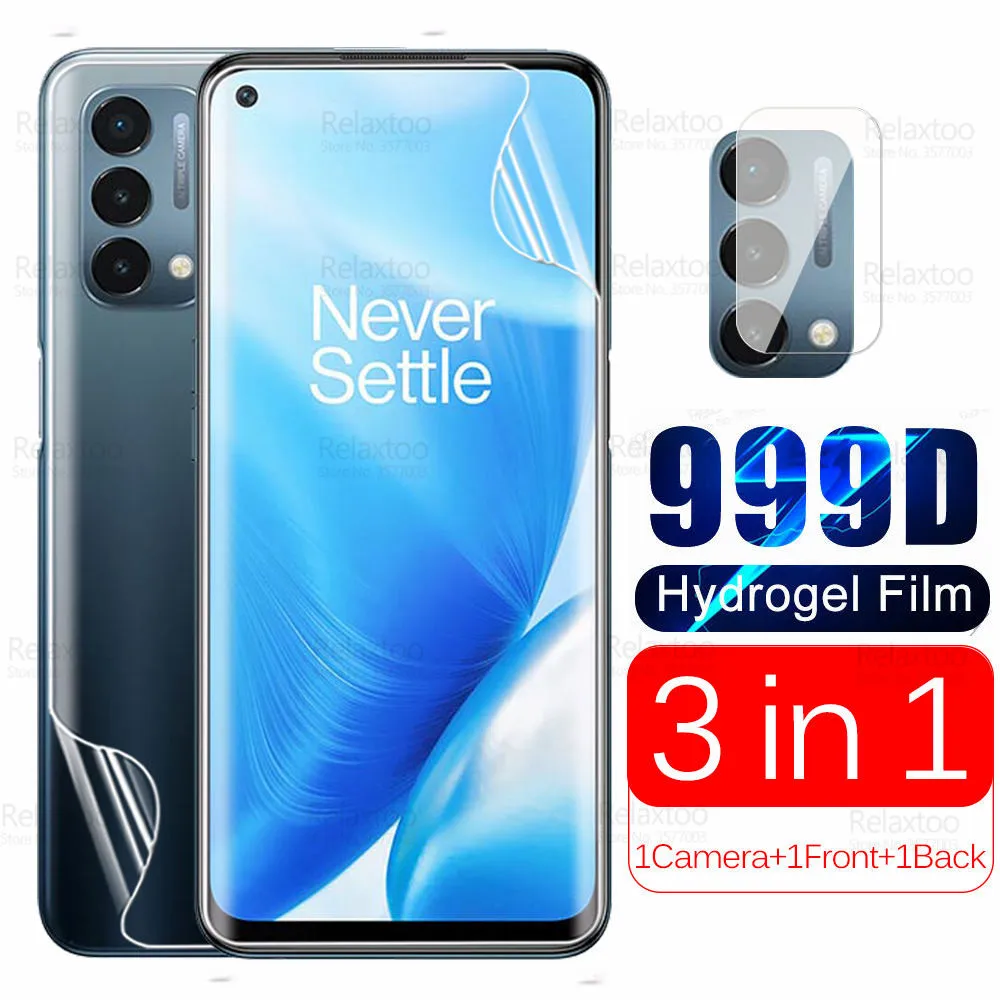 

3in1 Camera Back Front Hydrogel Film For Oneplus Nord N200 5G DE2117 6.49" One Plus Nordn200 N 200 HD Screen Protector Not Glass