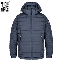 tiger force 2021 new men striped jackets pockets high quality removing hood warm male casual coat outerwear zipper 50629