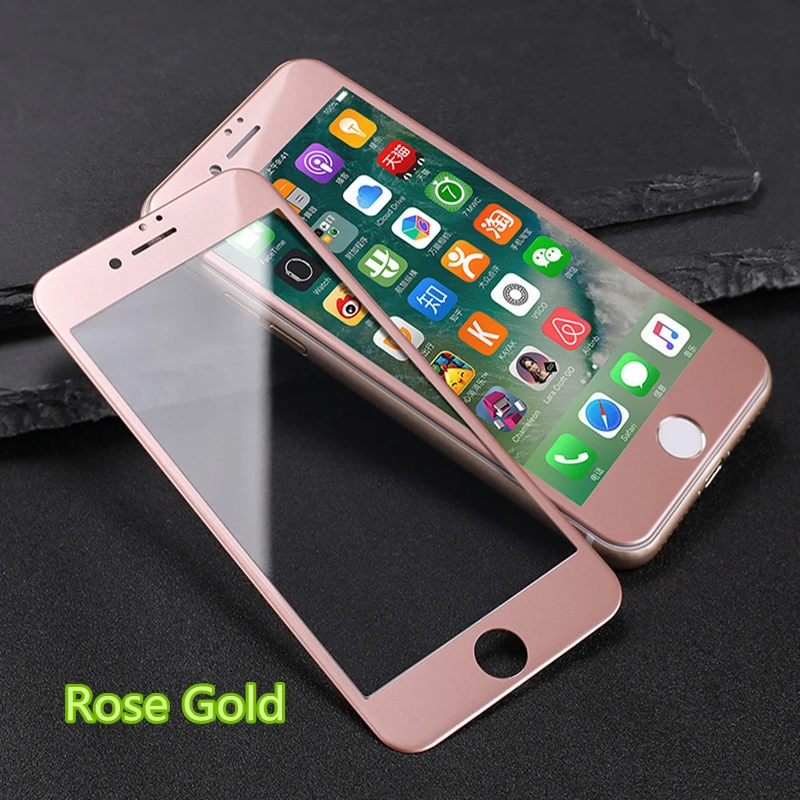 

Glass For Iphone 8 7 plus 3D Soft Edge Full Cover Red Rose Gold Carbon Fiber Tempered Glass Screen Protector For Iphone 6s Plus