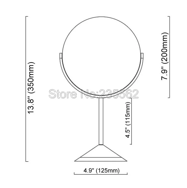 Зеркало для макияжа 8 дюймов латунное увеличительное зеркало 3X/1X Золотое