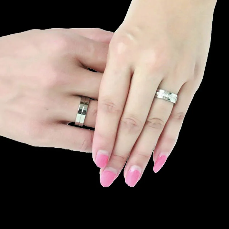 Обручальные кольца для женщин и мужчин серебристые из нержавеющей стали 316L с