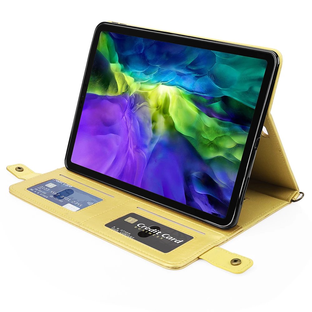 

Case For New IPad Pro 11 inch 2020 Pen Holder Fashion PU Leather Tablet Protect Cover Fold Folio for iPad Pro 11 2020 Funda+pen