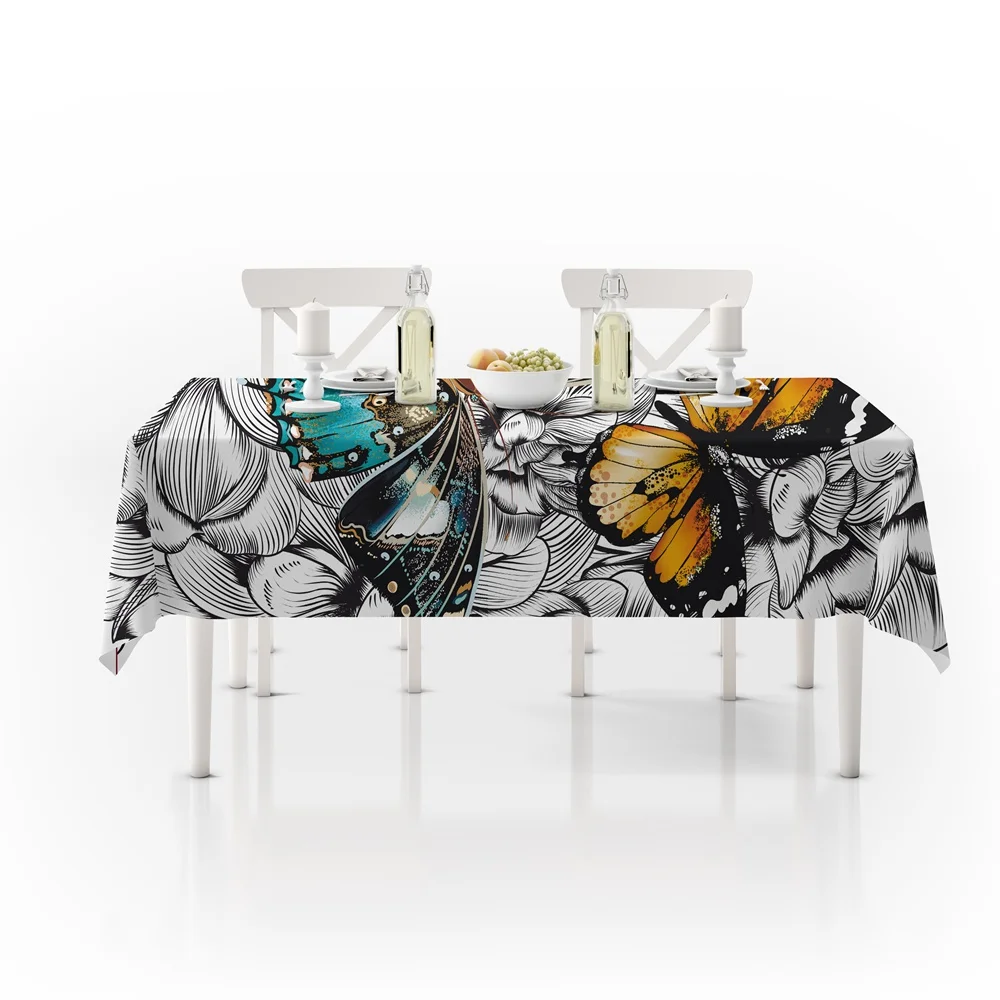 Винтажная прямоугольная скатерть с узором под дерево для обеденного стола и