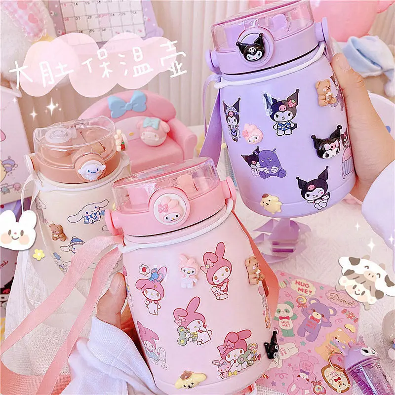 

1300 мл соломенная чашка для воды «сделай сам» наклейка Sanrio мультфильм My Melody Kuromi Cinnamoroll большой емкости аниме кавайный подарок для детей