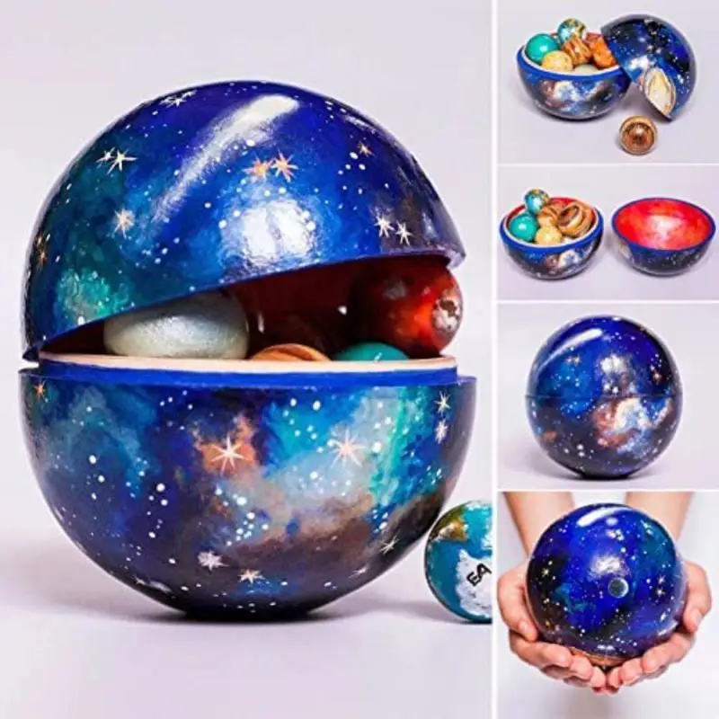 

Деревянная обучающая игрушка «Космос» на солнечной батарее, деревянное настольное украшение, Декор для дома и офиса, Планетарная система, и...