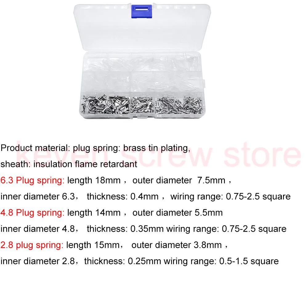 150pcs 6.3/4.8/2.8 Insulated Electrical Wire Terminal Crimp Spade Connectors Assorted Set Cold press terminal Sheath | Обустройство