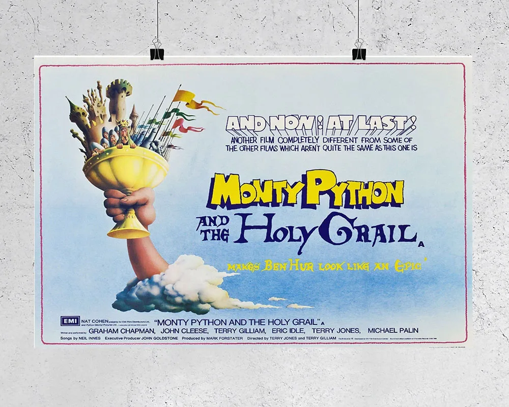 L012 MONTY PYTHON THE HOLY GRAIL кино RareSilk тканевый плакат искусство Декор внутренняя Окраска