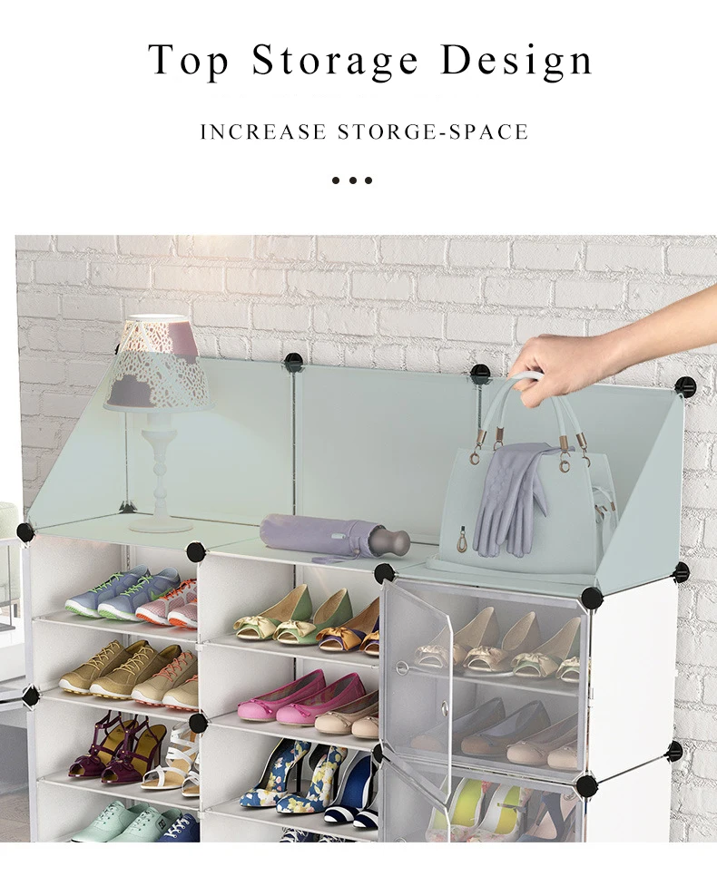Double-row Shoe Rack Home Dustproof Modular Closet Furniture Shoes Cabinet Door Space-saving Shoe Organizer Keep Room Neat