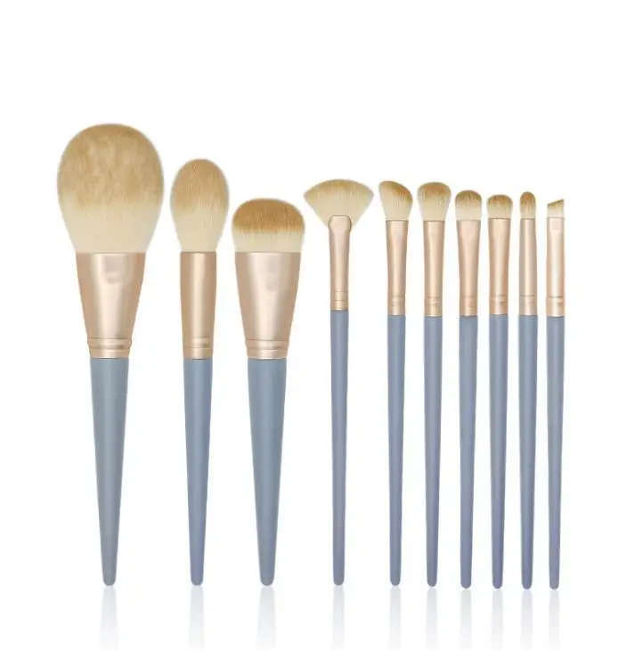 

GUJHUI 10pcs Professional Makeup Brush Set Soft Fur Beauty Highlighter Powder Foundation Concealer Multifunctional Cosmetic Tool