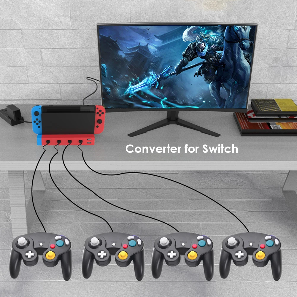 Игровой контроллер с 4 портами адаптер геймпада для Nintendo Switch GameCube проводной 2 USB |