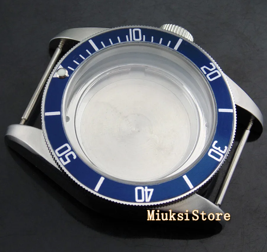 Чехол для часов с синим сапфировым стеклом 41 мм подходит ETA 2836/2824 Mingzhu 2813 Miyota 82 series