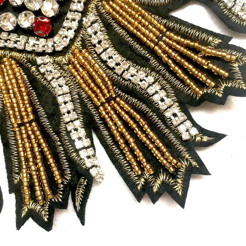 1 шт в форме большого сердца нашивки со стразами и бисером ручной работы одежда